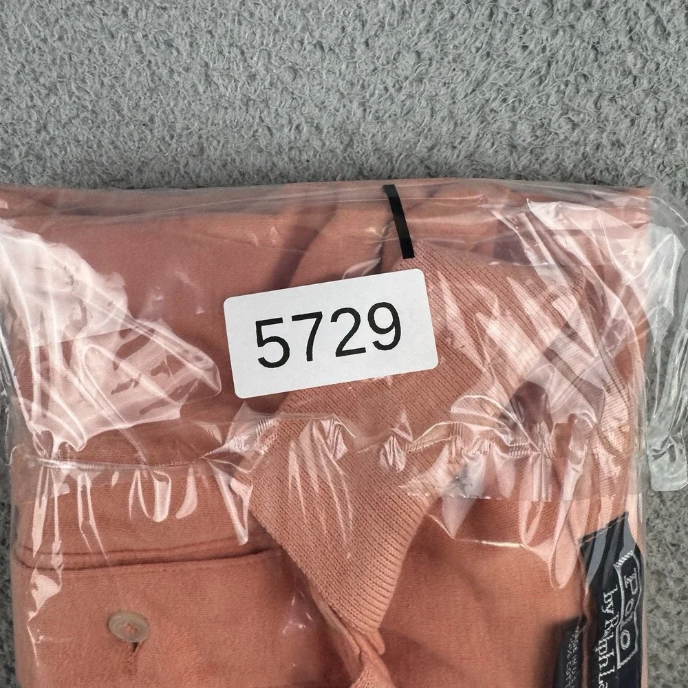 Polo Ralph Lauren Mens Cotton Pique Polo Shirt Size Large Peach Made In USA
